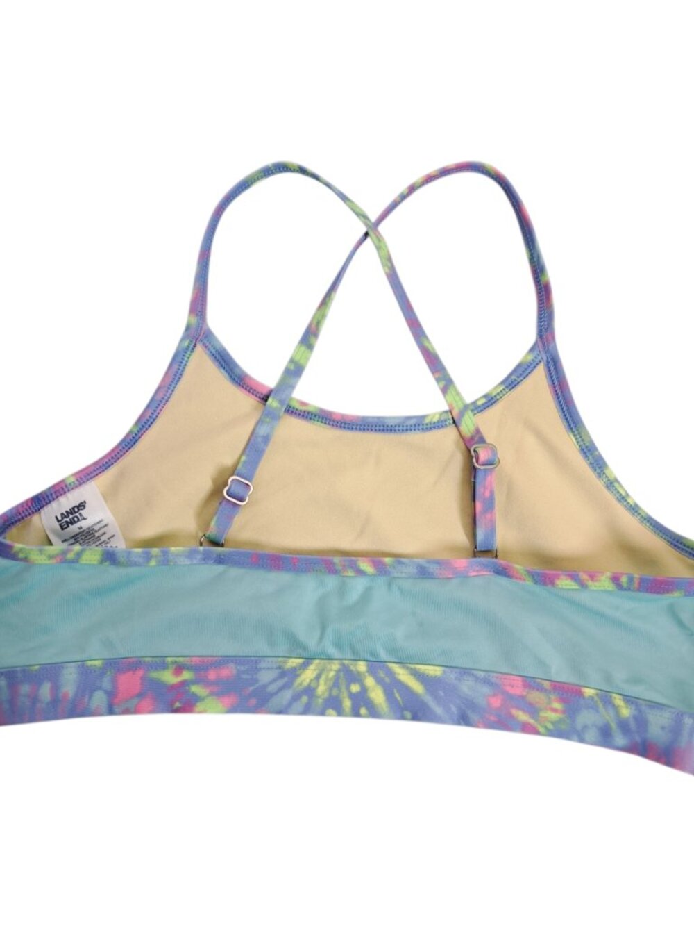 Lands End Girls Swimsuit Bikini Rash Guard Long Sleeve 16 XL Tie Dye Purple Set - Picture 3 of 9